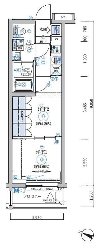 ARCOBALENO ITABASHI SHIMURA 303 間取り図