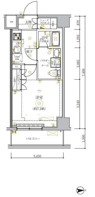 セジョリ墨田EASTⅡ 208 間取り図