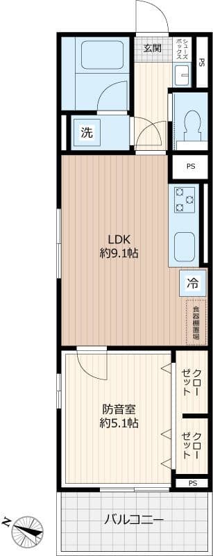 Liberte井草 401 間取り図