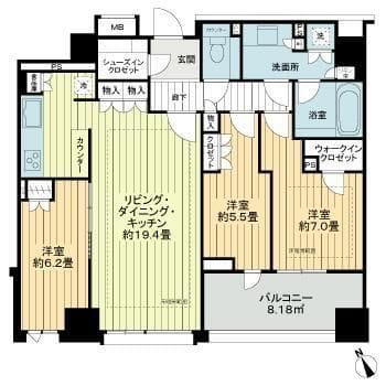 ザ・パークハウス グラン三番町 1302 間取り図