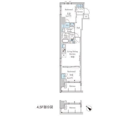 パークアクシス押上レジデンス 505 間取り図