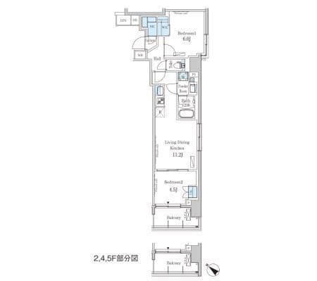 パークアクシス押上レジデンス 708 間取り図