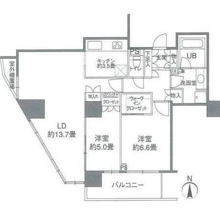 カスタリアタワー品川シーサイド 1902 間取り図