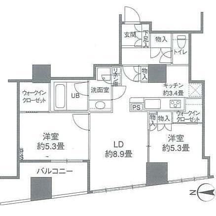 カスタリアタワー品川シーサイド 2301 間取り図