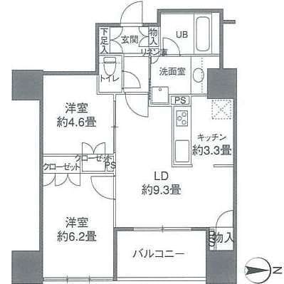 カスタリアタワー品川シーサイド 508 間取り図