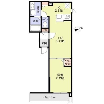 ForestMaisonKOMAGOMENORTH 301 間取り図