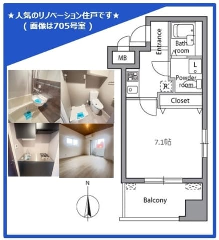 レジディア神楽坂 0705 間取り図