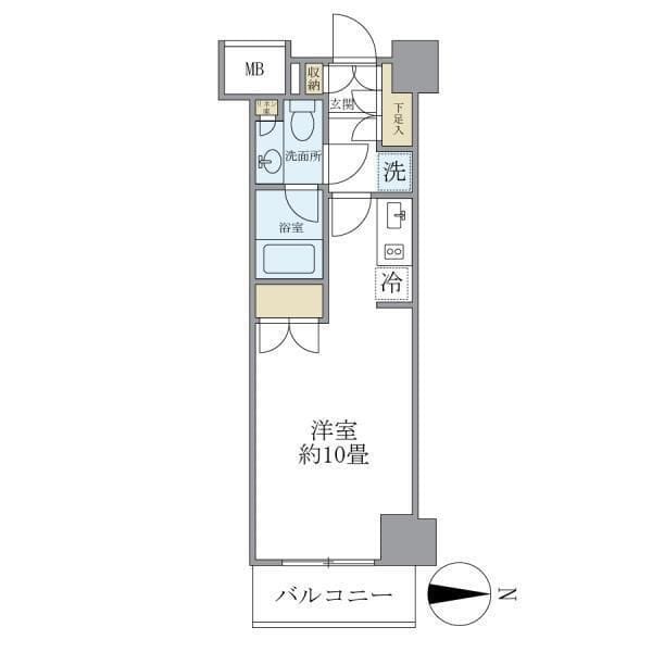 パークスフィア中野富士見町 206 間取り図