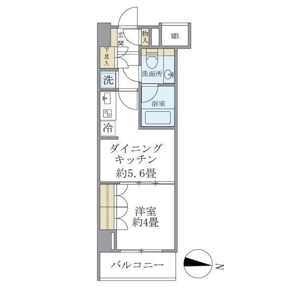 パークスフィア中野富士見町 510 間取り図
