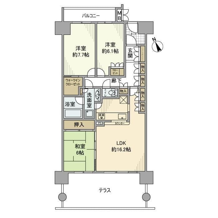 東京サーハウスガーデンポートD 207 間取り図