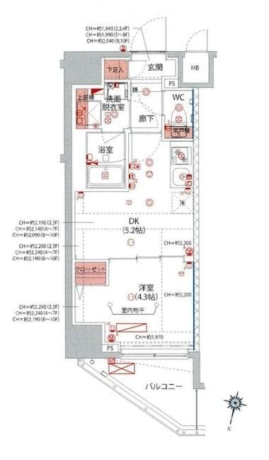 ハーモニーレジデンス新宿早稲田ザ・ガーデン 901 間取り図