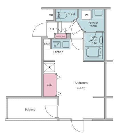 レジディア世田谷若林 0208 間取り図