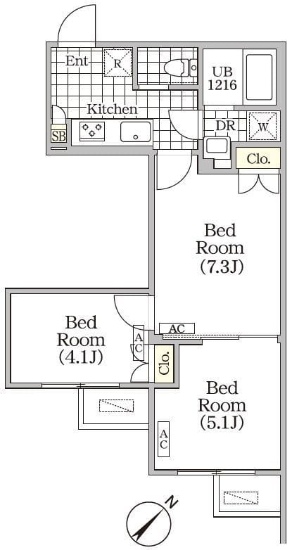 BRICK RESIDENCE 目黒本町 306 間取り図
