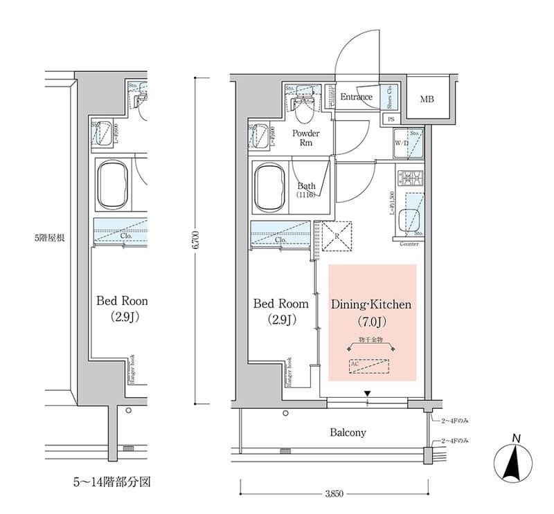 アーバネックス西新宿Ⅱ 1004 間取り図