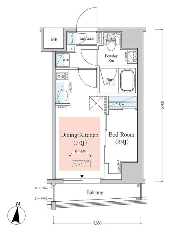 アーバネックス西新宿Ⅱ 1303 間取り図