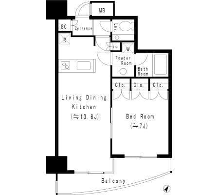 MFPR代々木タワー 1303 間取り図