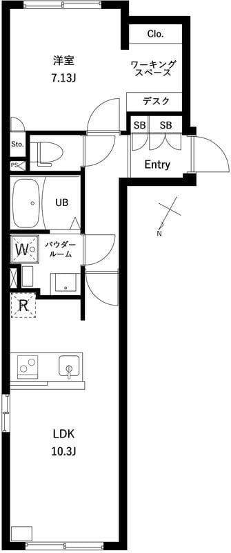 コンポジット千駄木ヒルトップ 406 間取り図