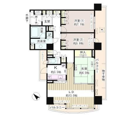 日本橋浜町パーク・ホームズ 701 間取り図