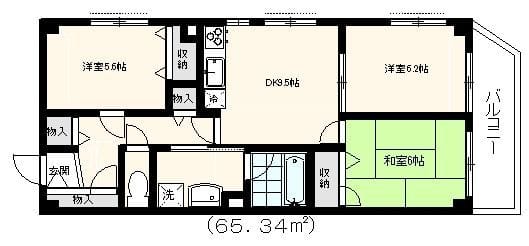 パイシーズB棟 201 間取り図