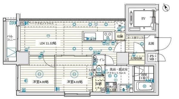 B CITY 高田馬場 ALIVIE 501 間取り図