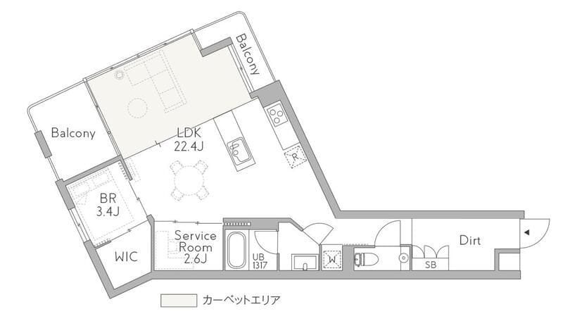 GranDuo祐天寺2 202 間取り図