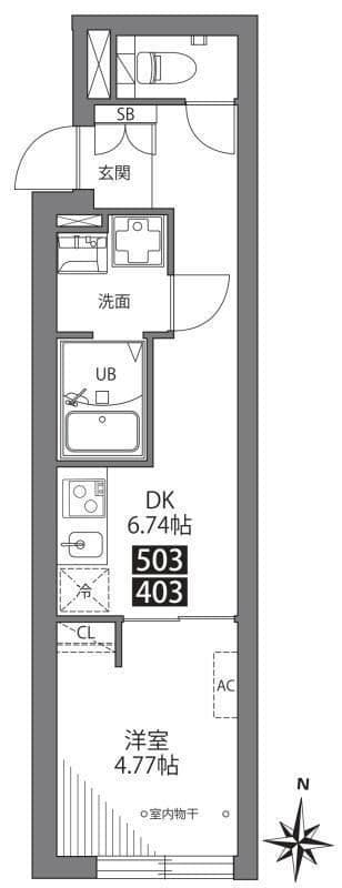 三ノ輪アパートメント 403 間取り図