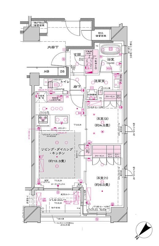 オーパスレジデンス銀座イースト 404 間取り図