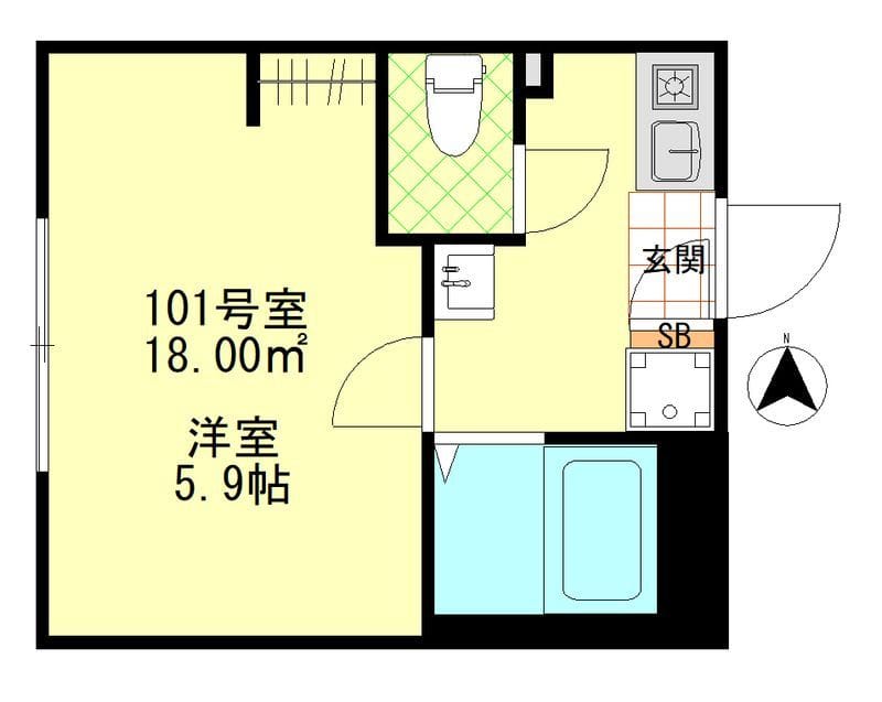 ルミナス千住大橋 101 間取り図