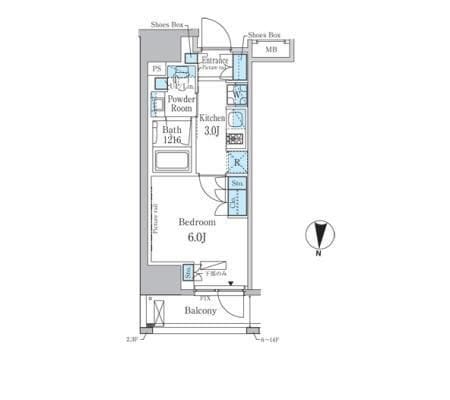 パークアクシス錦糸町レジデンス 501 間取り図