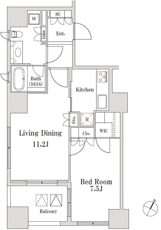 LaSante一番町 202 間取り図