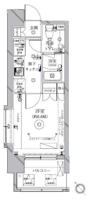 クレイシア新大塚 603 間取り図