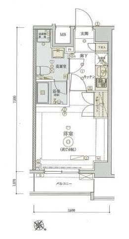 リヴシティ東大前 303 間取り図