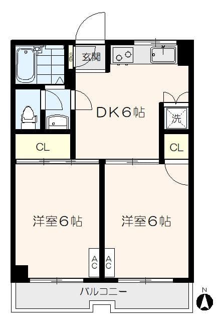 トリアノン87 204 間取り図