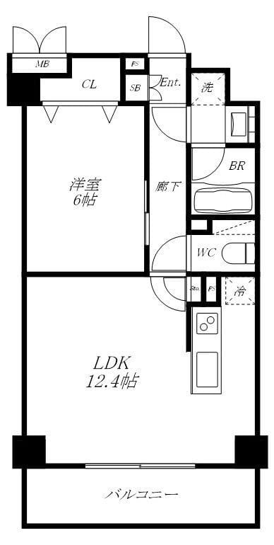 ドメーヌ神楽坂 102 間取り図