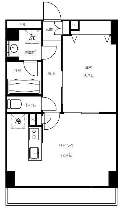 ドメーヌ神楽坂 203 間取り図