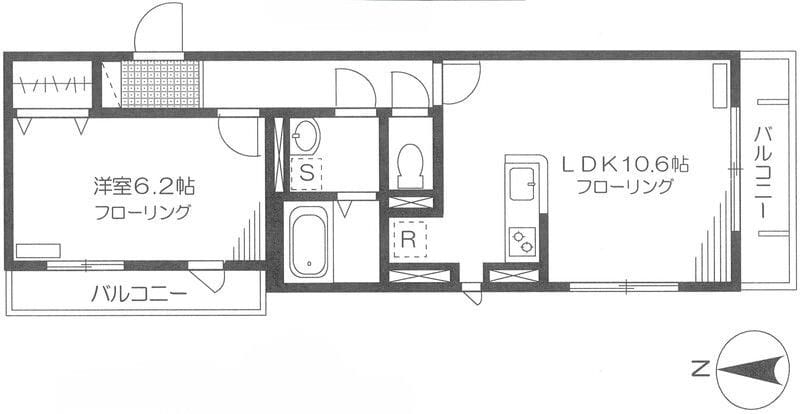 パルコート芦花Ⅱ 301 間取り図