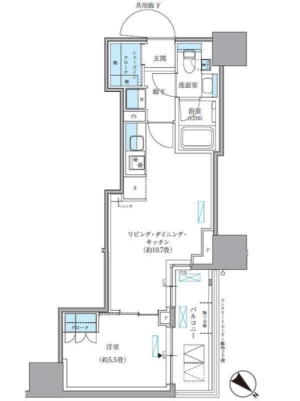 パークアクシス東日本橋 305 間取り図