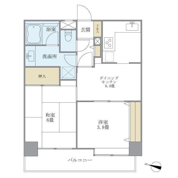ニューハイツ豊島園 202 間取り図