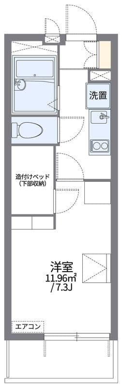 レオパレスB & R 201 間取り図