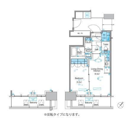 パークアクシス豊洲キャナル 1403 間取り図
