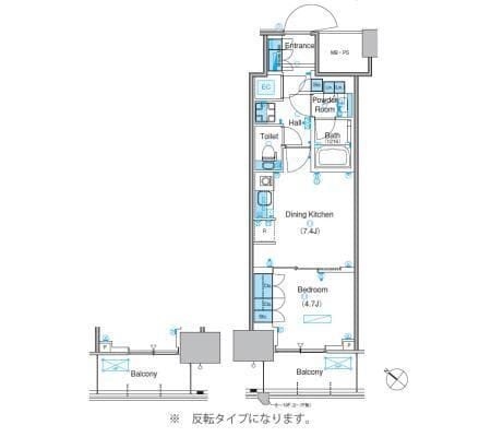 パークアクシス豊洲キャナル 712 間取り図