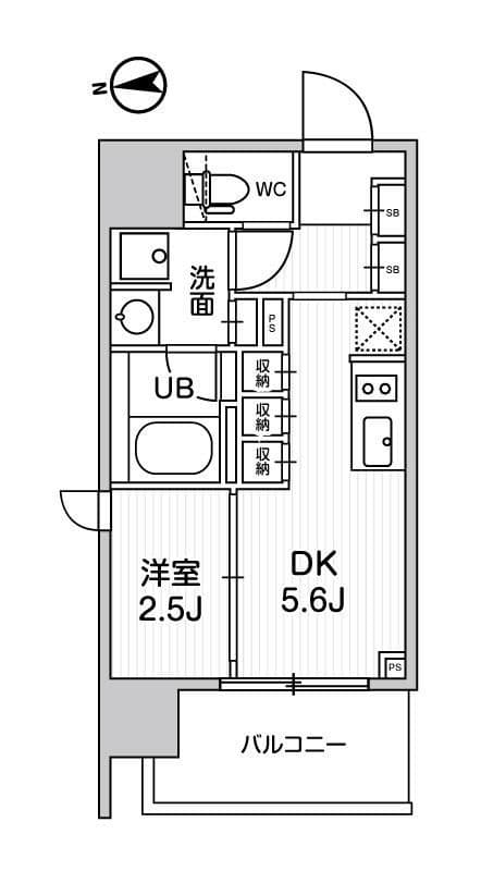 シーズンフラッツ蔵前 601 間取り図