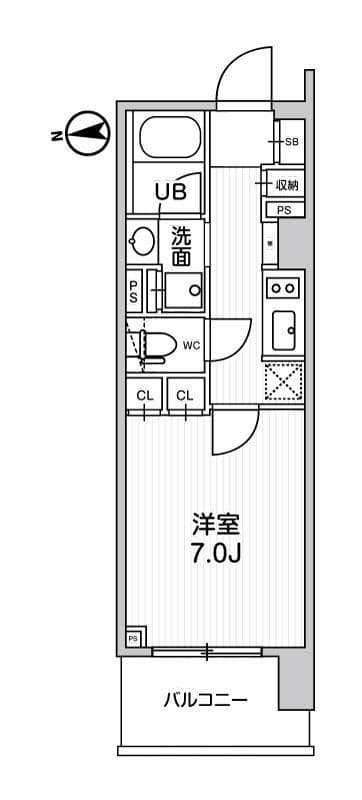 シーズンフラッツ蔵前 802 間取り図