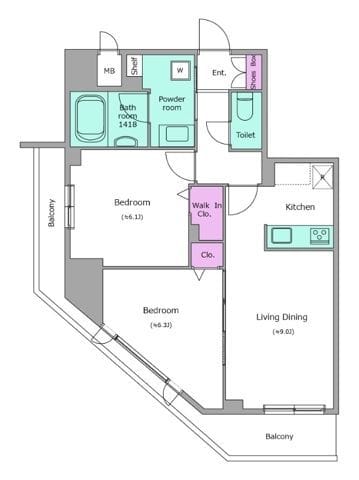 URBANLINKときわ台 201 間取り図