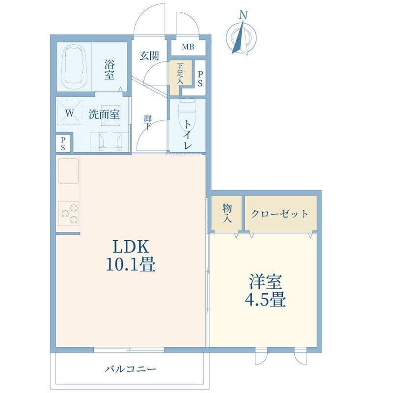 レセンテ三和 203 間取り図