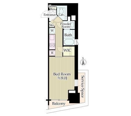 パークリュクス新宿御苑前mono 204 間取り図