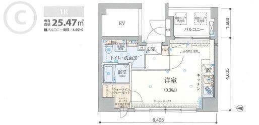 リヴシティ両国弐番館 603 間取り図