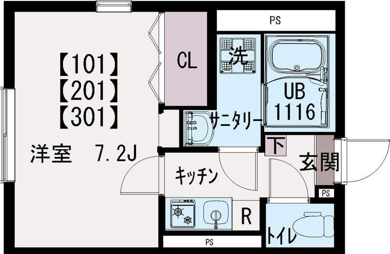 イクシオ江戸川 201 間取り図