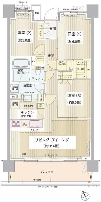 パークホームズ清澄白河 206 間取り図