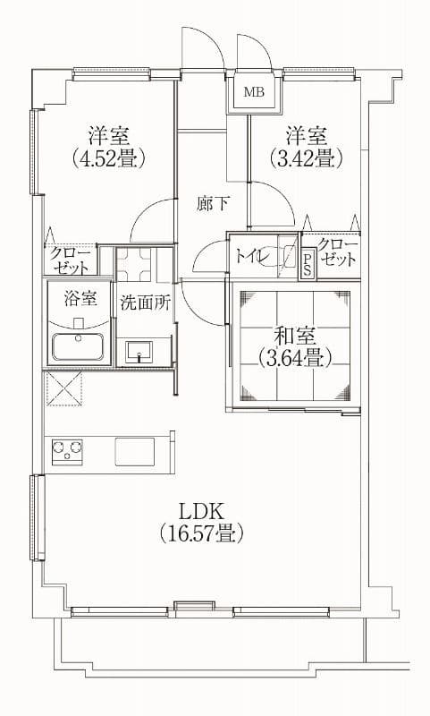 コスモリード学芸大学 101 間取り図